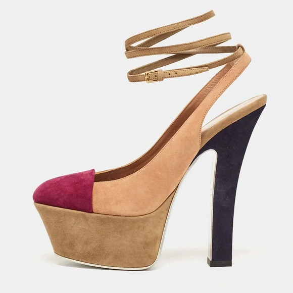 YSL Obsession heels size 36 Suede Multicolor - Picture 8 of 9